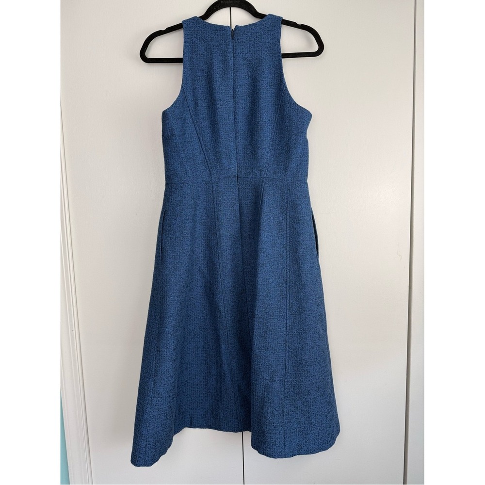 Banana Republic Blue Tweed Sleeveless A-Line Dress Sophisticated - Picture 3 of 14